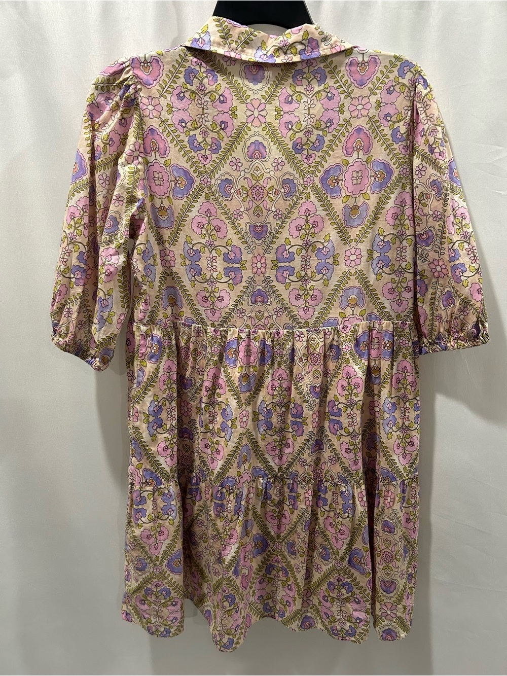 EUC OLIVACEOUS Floral Tiered Mini Dress Pink Purple Boho - Picture 5 of 5